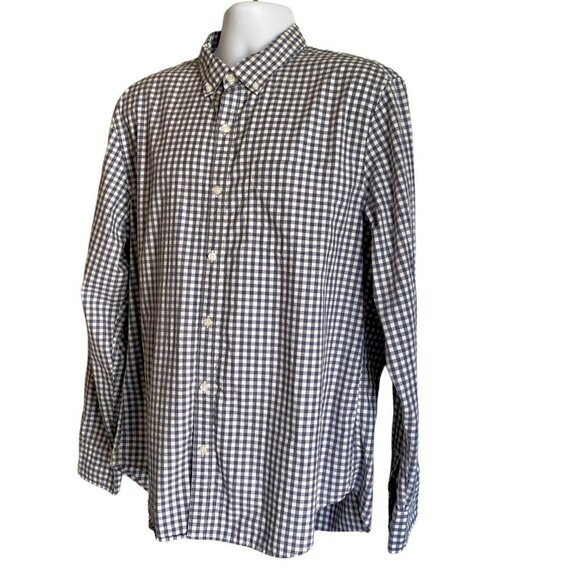 Bonobos Blueish Grey Checkered Long Sleeve Button Down Shirt Slim Fit XL - Picture 3 of 10